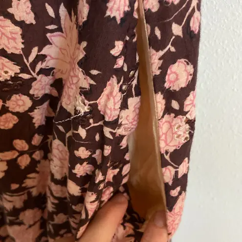 Maeve Anthro Scoop-Neck Ruffled Embroidered Midi Dress (Sz XL) floral eyelet