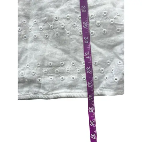 Everlane  White Eyelet Embroidered Shirt Dress Collared Short Sleeve Size S NWT