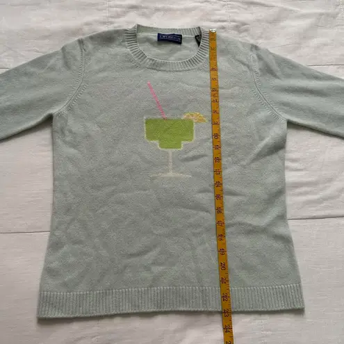 J.McLaughlin Mint blue 100% cashmere margarita graphic sweater Size large Green