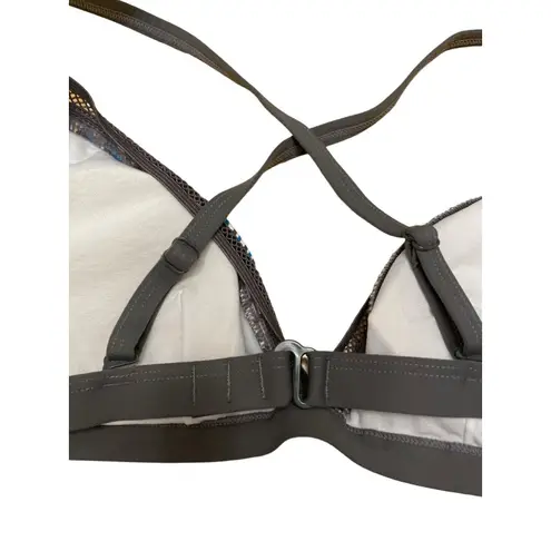 Lole Kailua Sports Bra Top Size Small Crossback Geometric Blue Gray Pink Active