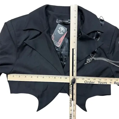 NWT Dark in Love Women's Black Devil Magic Sexy Crop Jacket Punk Biker Gothic M Size M