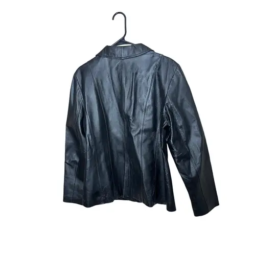 East 5th Vintage Black Genuine Leather Zipper Front Jacket Women's Medium