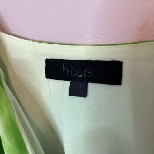 H:ours Fidelity Ruched Cowl Neck Adjustable Mini Dress Green Tie Dye