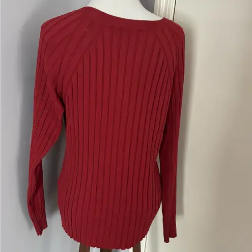 INC New International Concepts Ribbed brick Color Blouse