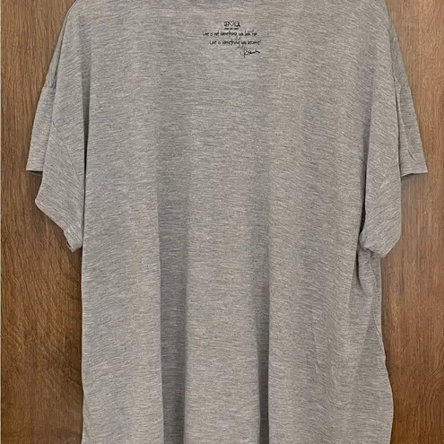 Peace Love World “Love is something you became” gray 100% modal t-shirt, size XL