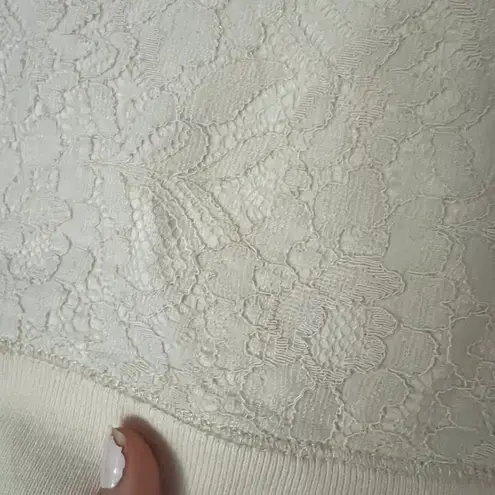 Lauren Ralph Lauren Cream Eyelet Sweatshirt Sweater