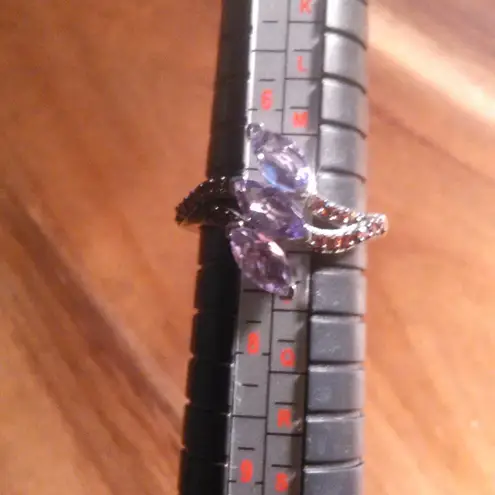 Moroccan Rose and Mozambique Garnet Trinity Twilight Sterling Silver Ring