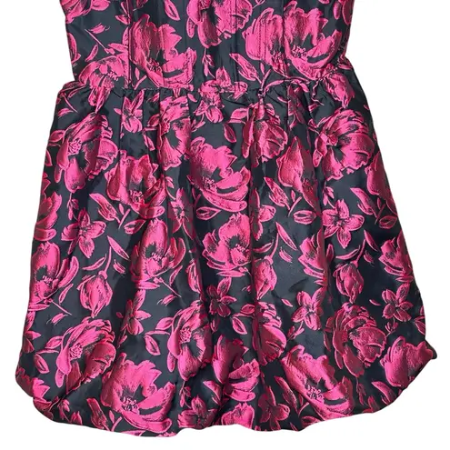 Lulus  Posh Invite Black Floral Jacquard Square Neck Corset Mini Dress NWT Medium thumbnail 8