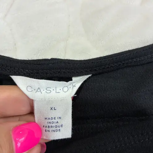 Caslon Knit T-Shirt 3/4 sleeve Dress Casual Comfy Relaxed Fit Black Women's XL