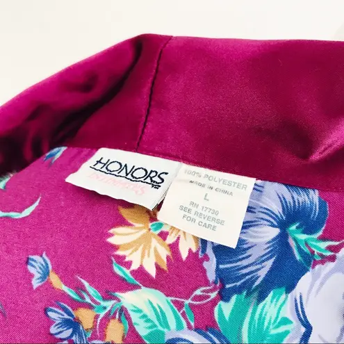 Vintage Botanical Satin Nightgown | Size L Red Size L