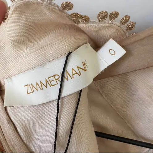 Zimmermann NWT Kaleidoscope Lace Doily Long Sleeve Blouse in Buff Beige