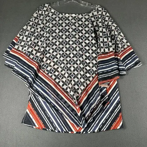 One World Womens L Red White Blue 2 Piece Top Milea Tank Top and Blouse