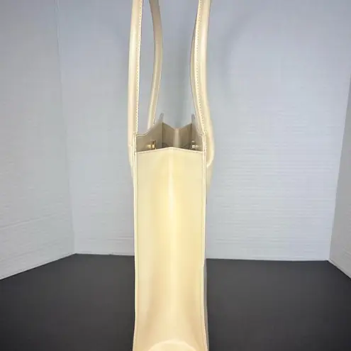 Lancel Paris Leather Ivory Handbag Satchel Shoulder Bag w/ Dust Bag