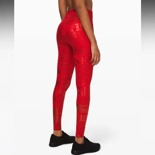 Lululemon  Wunder Under HR Tight 28” Full on luxtreme manifesto size 6 in red - Image 2