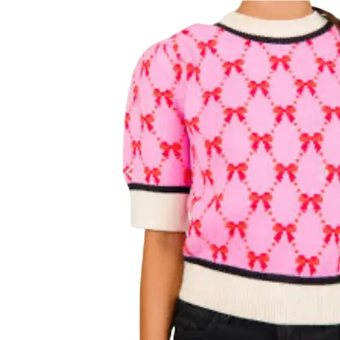 THML - Short Sleeve Ribbon Knit Top - Pink size Medium NWT