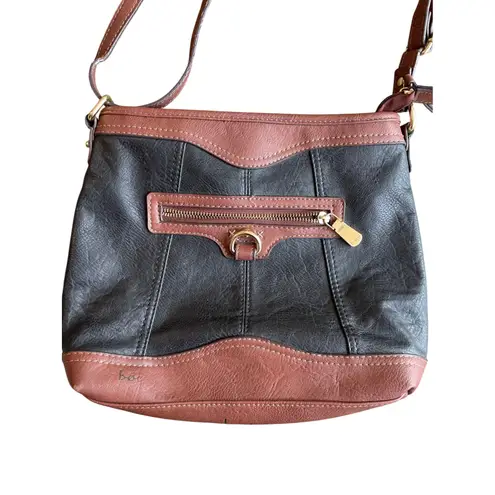 b.o.c. Crossbody Bag Hobo Style Front Pocket Brown Black Purse