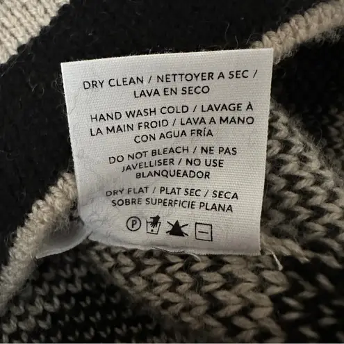 NAADAM Wool Cashmere Tiger Stripe Jacquard Crew Pullover Sweater Oatmeal Women’s Tan Size L