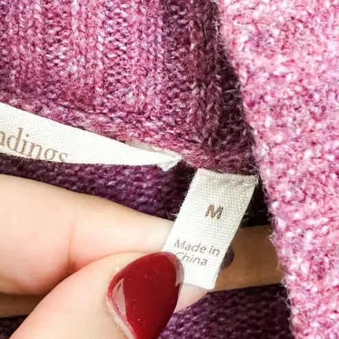 Soft Surroundings Womens Sweater Size M Pink Seastar Colorblock Cozy Oversized