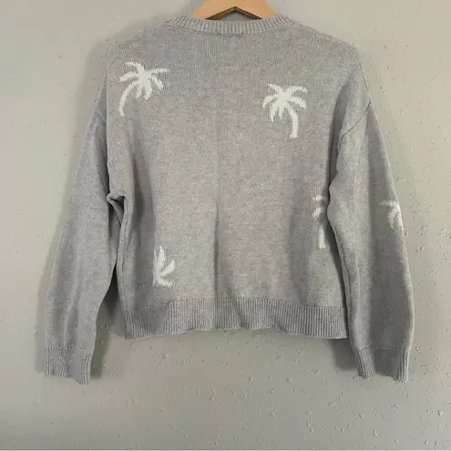 Rails Perci Heather Grey Palms Crew Neck Sweater Casual Neutral Comfy Medium