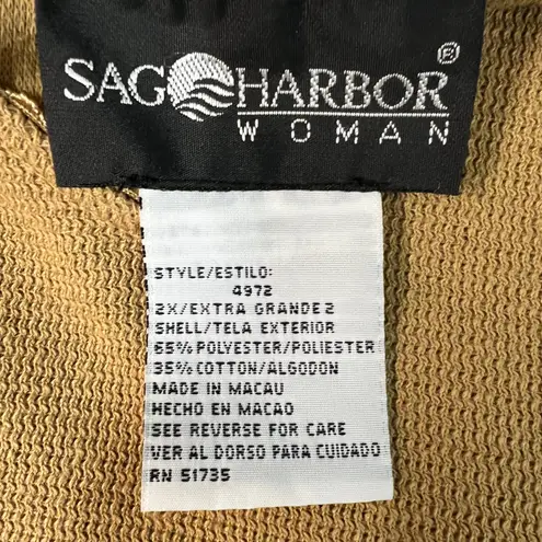 Sag Harbor Knit Sweater Womens 2X Business Casual Office Workwear Career Church Brown