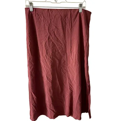 Madewell  The Layton Midi Slip Skirt in Pressed Grape 10 Women’s NL332