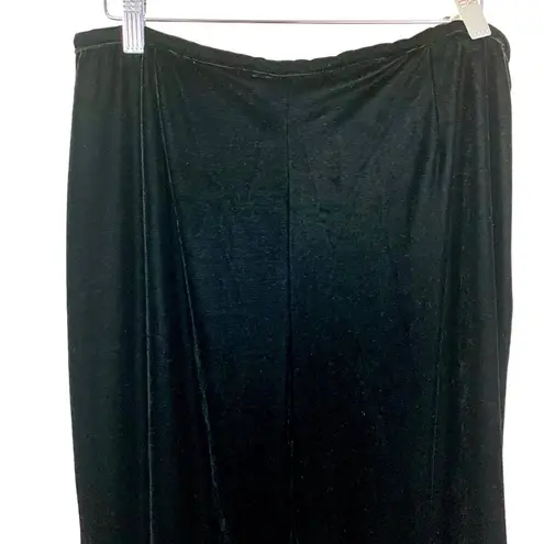 Silkland Stretch Velvet Slacks Dressy Pants Size 10 Black Elegant Zip Side Party