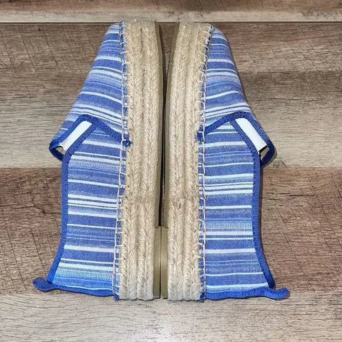 J. McLaughlin J. McGlaughlin Multi Striped Blue White Canvas Espadrilles Size 7 - Image 5