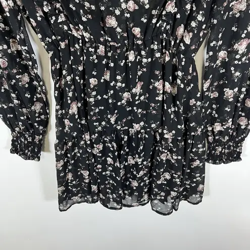 70/21 Dress Womens Size Small Chiffon Floral print Cut Out long sleeve NWT Boho