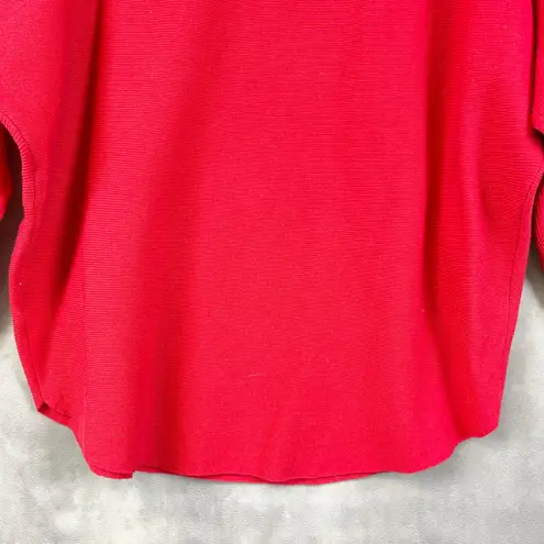 LIV Milano Womens Sweater L Cavell Rhinestone Heart Cutout Party Glam Holiday Red Size L