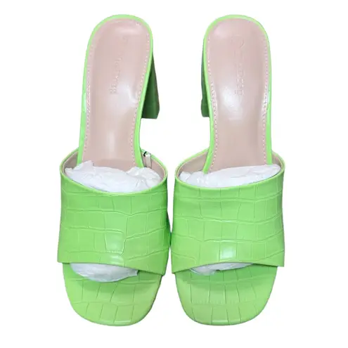 NWT The Drop Lime Green Pattie High Block