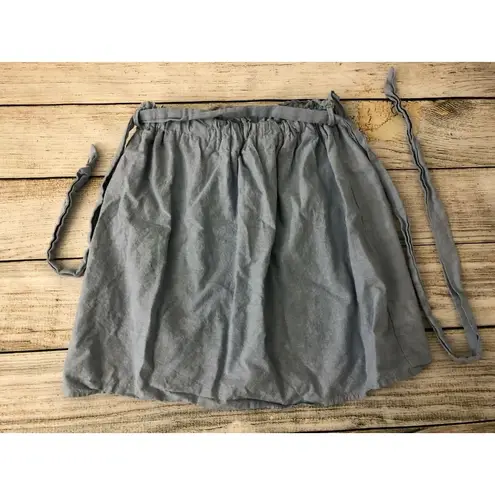 Denim Jean Skirt Tie Bow Mini Short Wrap Lined Small USA Short Juniors Festival Blue