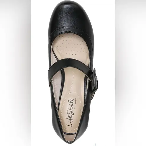 Life Stride Black Chunky Heel Mary Jane Shoes 9W