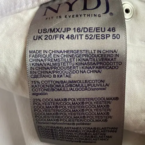 NYDJ NEW Marilyn Ankle Frayed Hem Denim Jeans White Size 16 Lift Tuck Technology