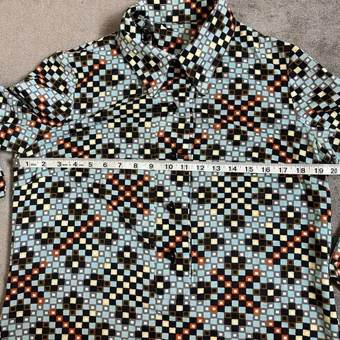 Vintage Blue  and Brown Checkered Pattern Dress