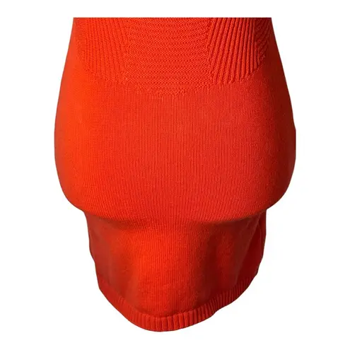 SER.O.YA Dress Women Medium Blood Orange Knit Breah Mini Bodycon Party Cocktail Orange