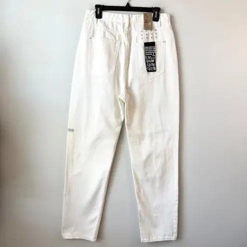 Ksubi Playback Blanc Sliced Jeans Size 32 White Super High Rise Relaxed Leg