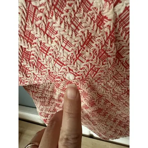 Coldwater Creek WOMEN'S CORAL & CREAM 3/4 SLEEVE BLAZER JACKET - SIZE 14 *READ*