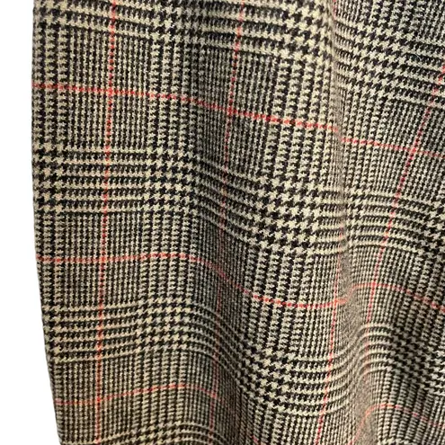 Ralph Lauren LAUREN  Trouser Pants Brown Plaid Houndstooth Wool Angora Size 8