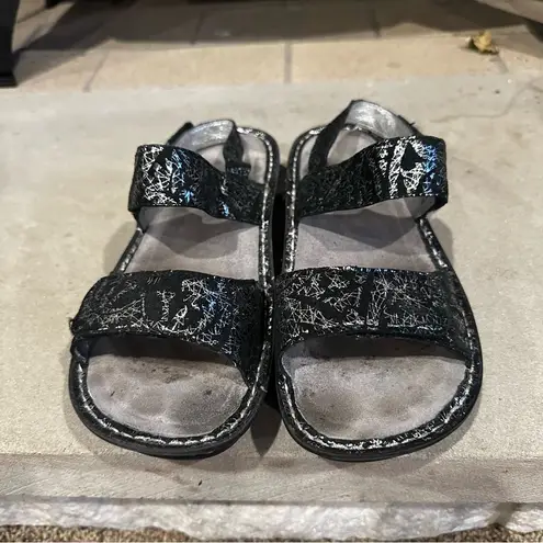 Alegria Verona sandal velcro closure black silver EU 37, US 7/7.5