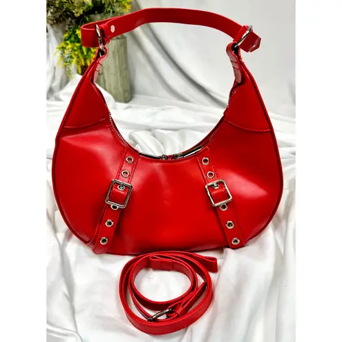 8 Other Reasons Delphine Double Buckle Shoulder bag Red / Silver