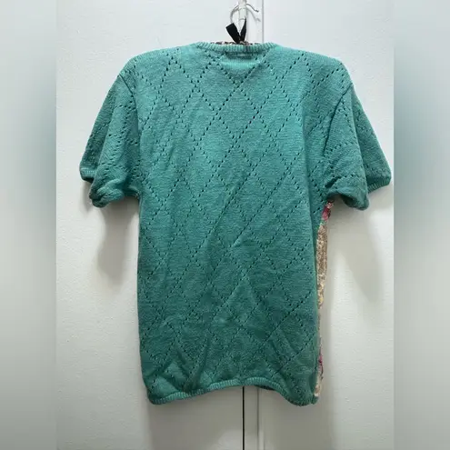 Jantzen Hand Embroidered Sweater Petite S Cottagecore Grannycore Short Slve - Image 7