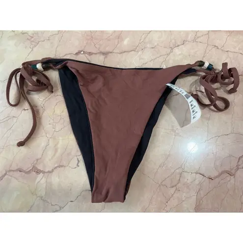 Bond Eye Anali Reversible Bikini Bottoms in Black Arabica Medium/Large New Brief
