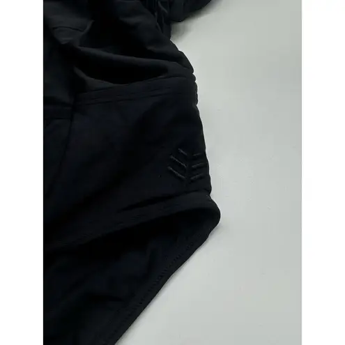 NWT Coolibar Lanikai 3 In 1 Black Ruched Convertible UPF 50 Swimsuit Size Small