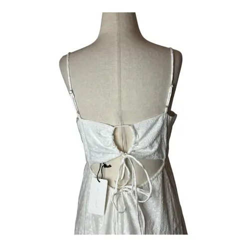 Line and Dot Dress Women Small White Eyelet Charlotte Embroidered Midi NWT Boho