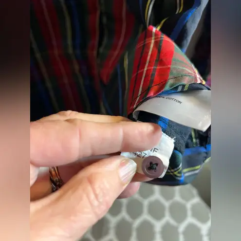 Orvis Holiday Tartan Plaid Button front shirt 16