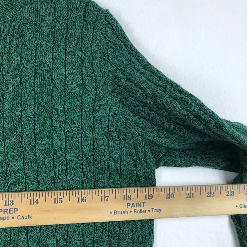 kim rogers  Sweater Sz PS Green Cable Knit Pullover Cotton Academia Preppy VTG