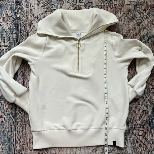 Varley Vine Half Zip Pullover Sweater Jacket Ivory Size XS Ribbed Sweatshirt