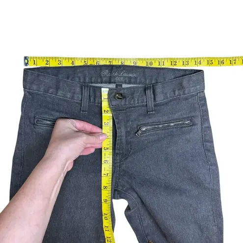 Ralph Lauren Black Label Matchstick 400 Jodhpur Jeans in Grey SZ 27 Equestrian Tan