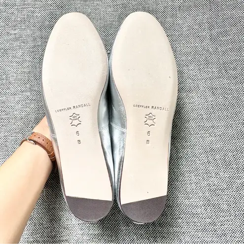 Loeffler Randall NEW Leonie Silver Leather Ballet Flat