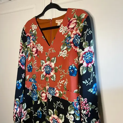 Brooks Brothers Red Fleece Colorblock Floral Dress